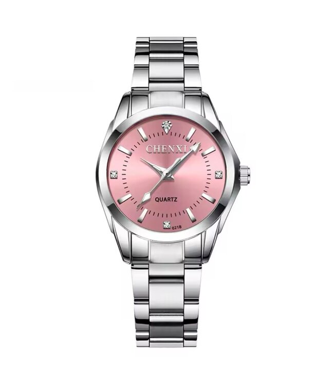 Dameshorloge Zilver en Roze Mpariz Arganolie