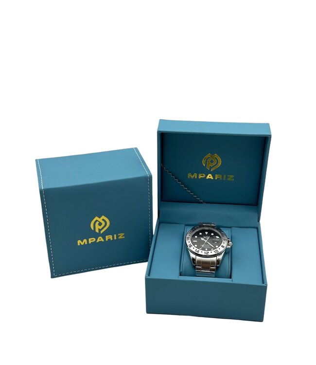 Lige Luxe Herenhorloge        Zilver  Zwart