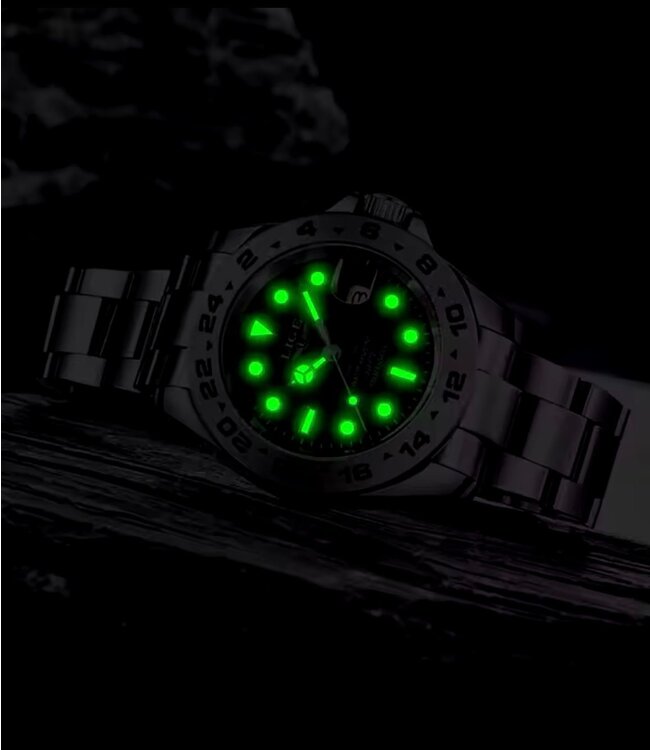 Lige Luxe Herenhorloge        Zilver  Zwart