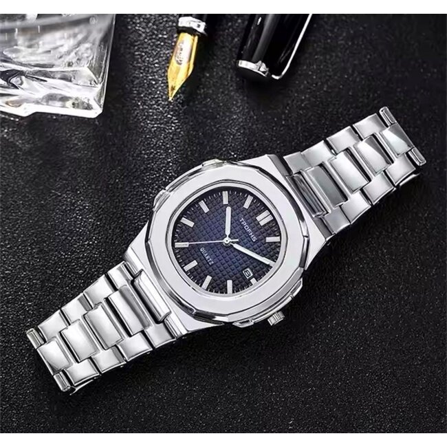 Tpofhs Luxe Herenhorloge Zilver Zwart