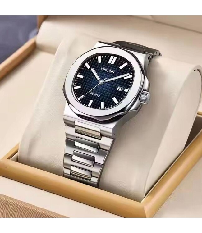 Tpofhs Luxe Herenhorloge Zilver Zwart