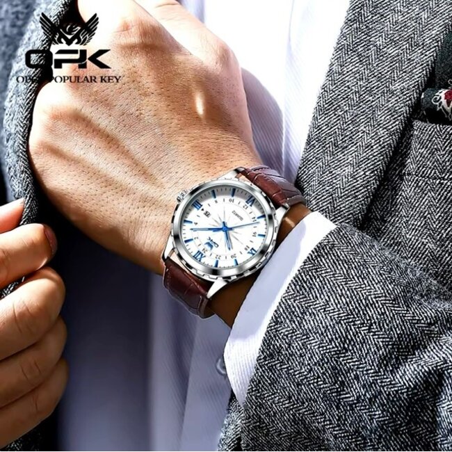 OPK Astoria – herenhorloge met leren band en klassiek design