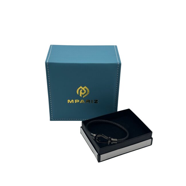Mpariz Luxe  Armband  Draad Zwart & Zwart RVS