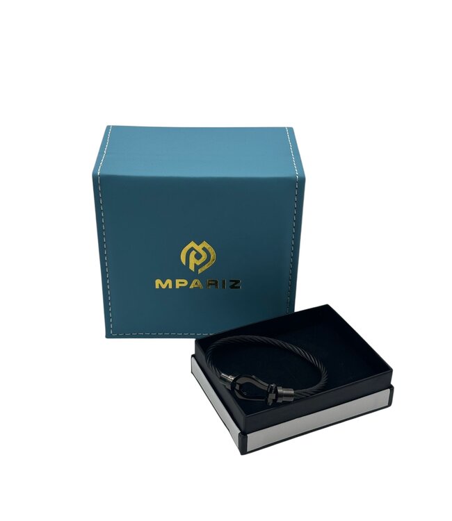 Mpariz Luxe  Armband  Draad Zwart & Zwart RVS