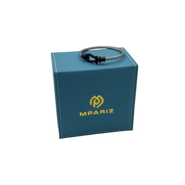 Mpariz Luxe  Armband  Draad Zilver & Zwart RVS
