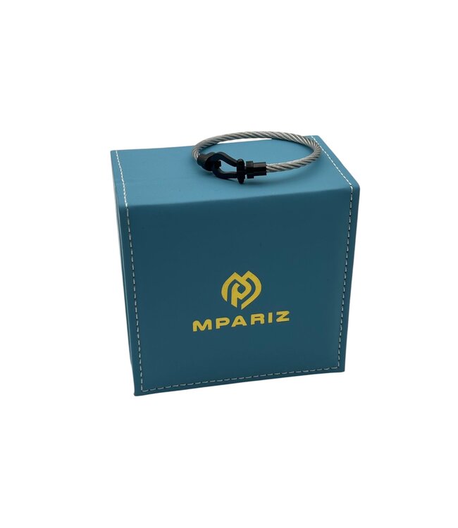 Mpariz Luxe  Armband  Draad Zilver & Zwart RVS