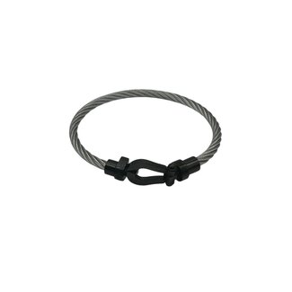 Mpariz Luxe  Armband   Draad Zilver & Zwart RVS