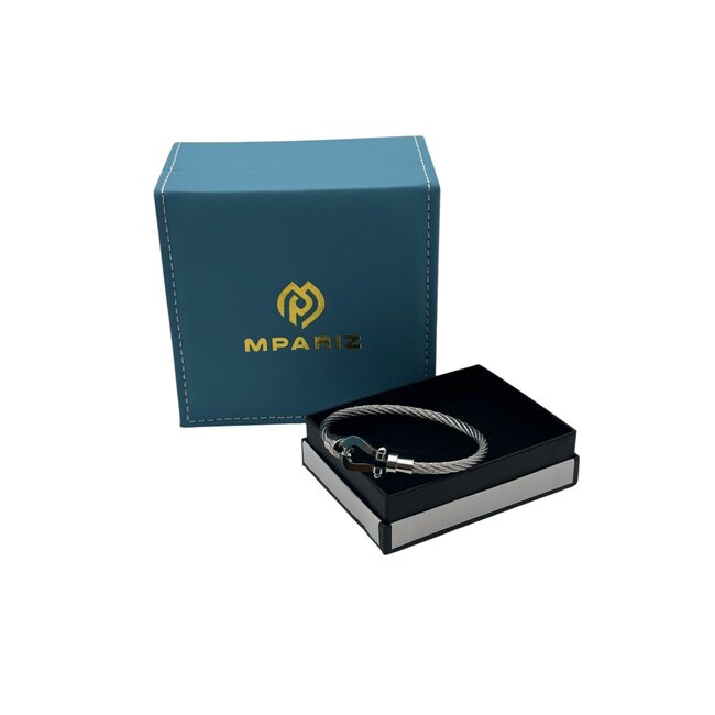 Mpariz Luxe Armband   Draad Zilver & Zilver RVS
