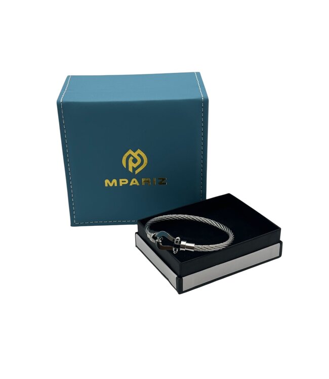 Mpariz Luxe Armband   Draad Zilver & Zilver RVS