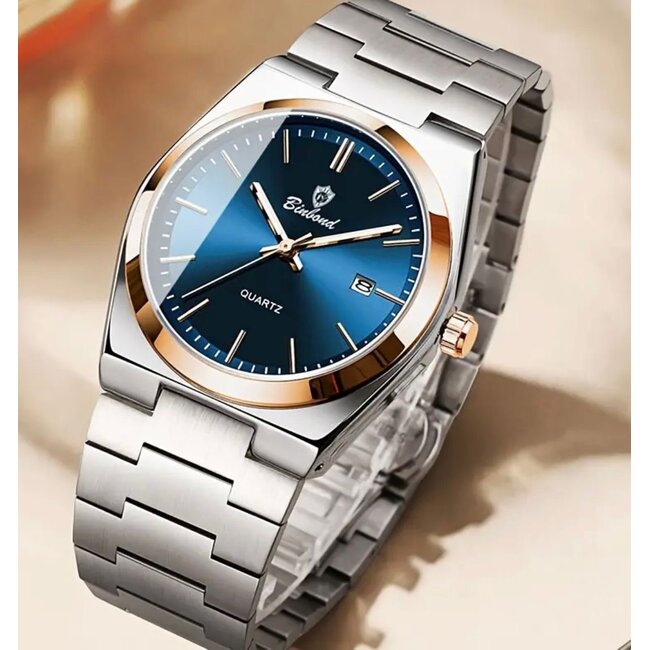 Binbond Luxe  Herenhorloge   Rosé  Blauw