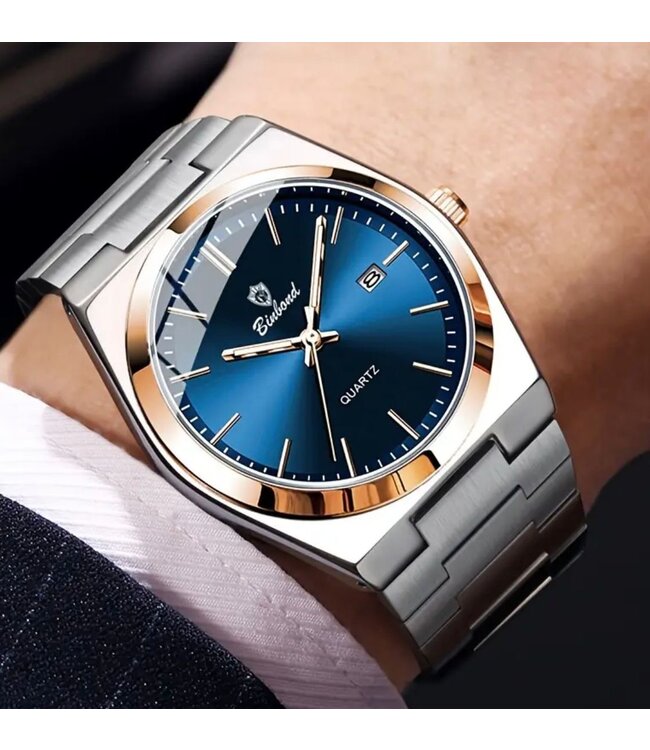 Binbond Luxe  Herenhorloge   Rosé  Blauw