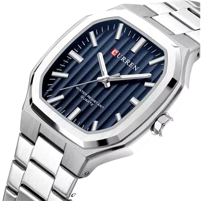 Curren Luxe Herenhorloges Zilver (Blauw/Zwart/Goud)