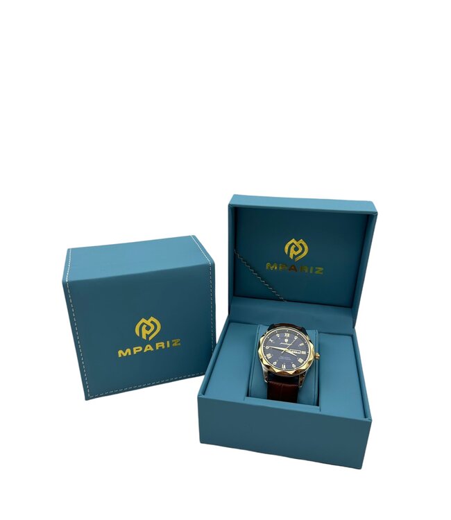 Poedagar Luxe Herenhorloges Goud   Blauw Zwart