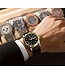Poedagar Luxe Herenhorloges Goud   Blauw Zwart - Gratis Armband bij elke bestelling (twv €29,95)