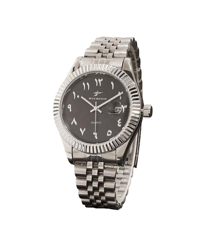 Ricecgo Luxe Herenhorloge Zilver  Zwart