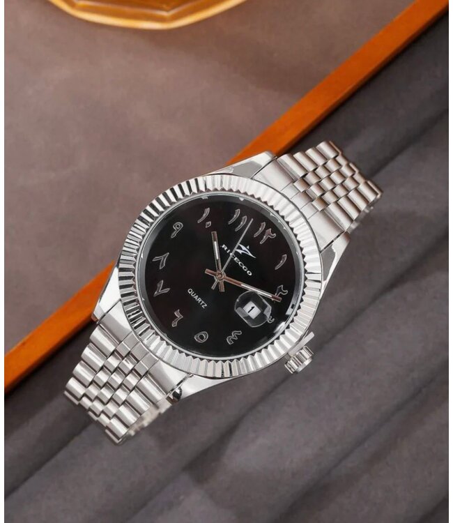 Ricecgo Luxe Herenhorloge Zilver  Zwart