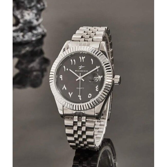 Ricecgo Luxe Herenhorloge Zilver  Zwart