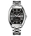 Poedagar Luxe Herenhorloge Zilver  Zwart - Gratis Armband bij elke bestelling (twv €29,95)