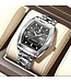Poedagar Luxe Herenhorloge Zilver  Zwart - Gratis Armband bij elke bestelling (twv €29,95)
