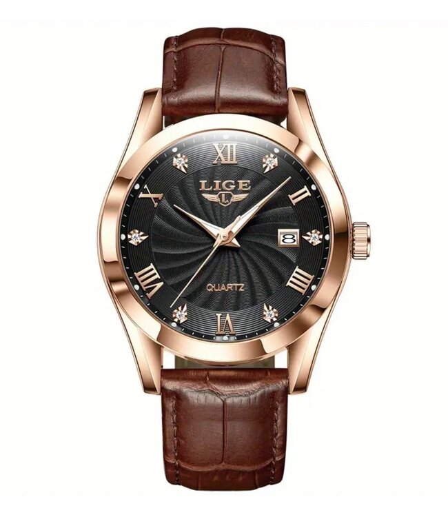 Lige Luxe Herenhorloge         Rosé  Zwart