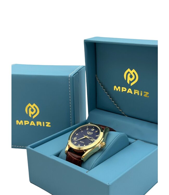Lige luxe Herenhorloge          Goud  Blauw