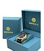 Lige luxe Herenhorloge          Goud  Blauw  - Gratis Armband bij elke bestelling (twv €29,95)