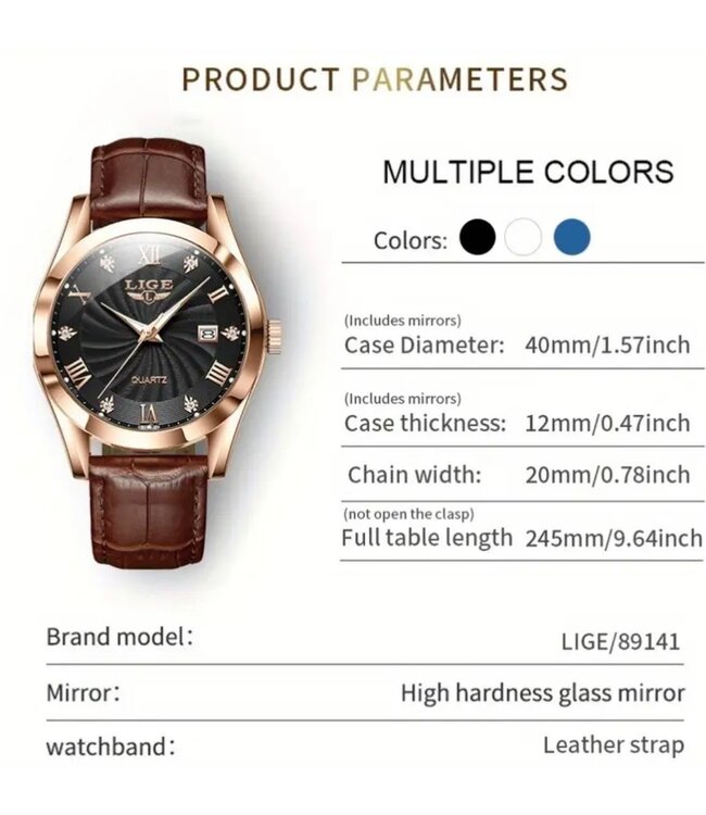 Lige luxe Herenhorloge          Goud  Blauw