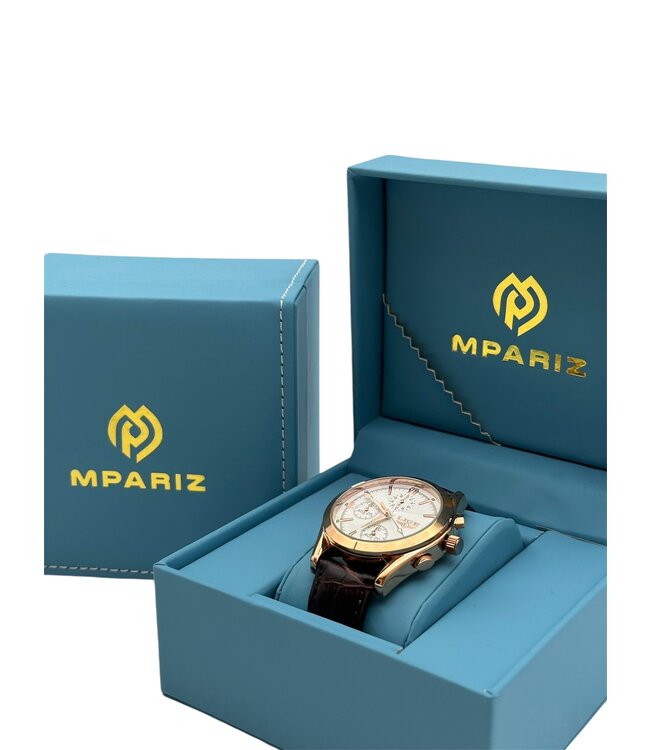 Lige Luxe Herenhorloge         Rosé  Wit - Gratis Armband bij elke bestelling (twv €29,95)