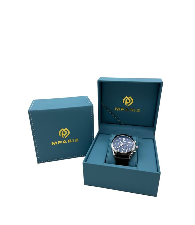 Poedagar Luxe Herenhorloge Zilver  Blauw