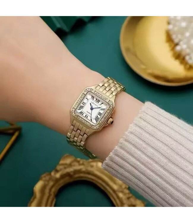 Grealy Dameshorloge met armband Goud met Daimonds