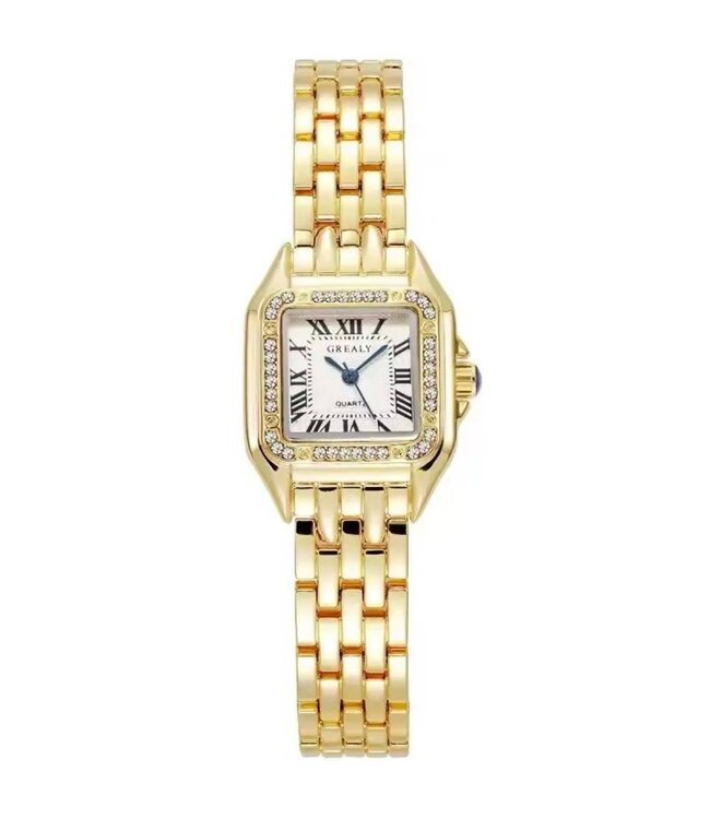 Grealy Dameshorloge met armband Goud met Daimonds
