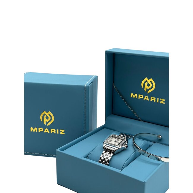 Grealy Dameshorloge met armband Zilver met Daimonds