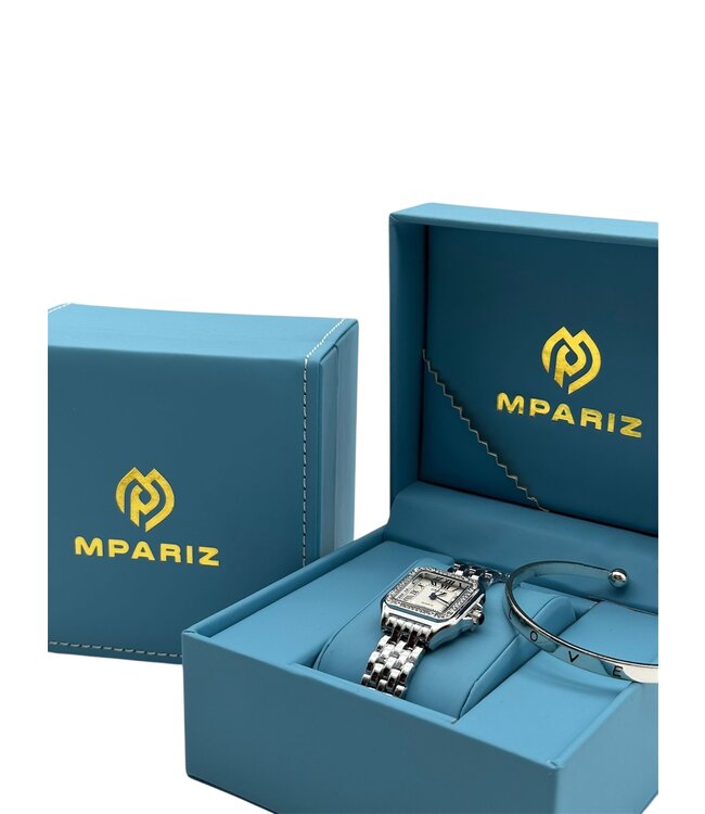 Grealy Dameshorloge met armband Zilver met Daimonds