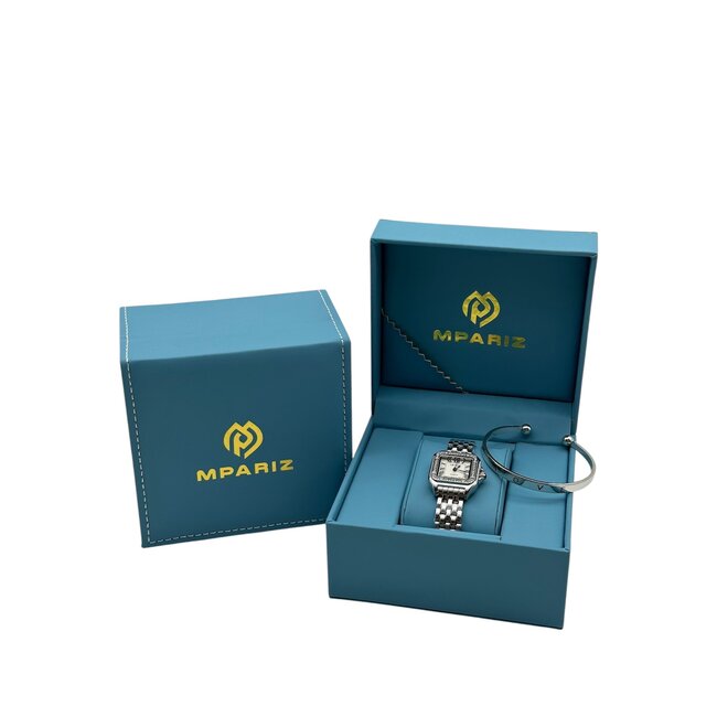 Grealy Dameshorloge met armband Zilver met Daimonds