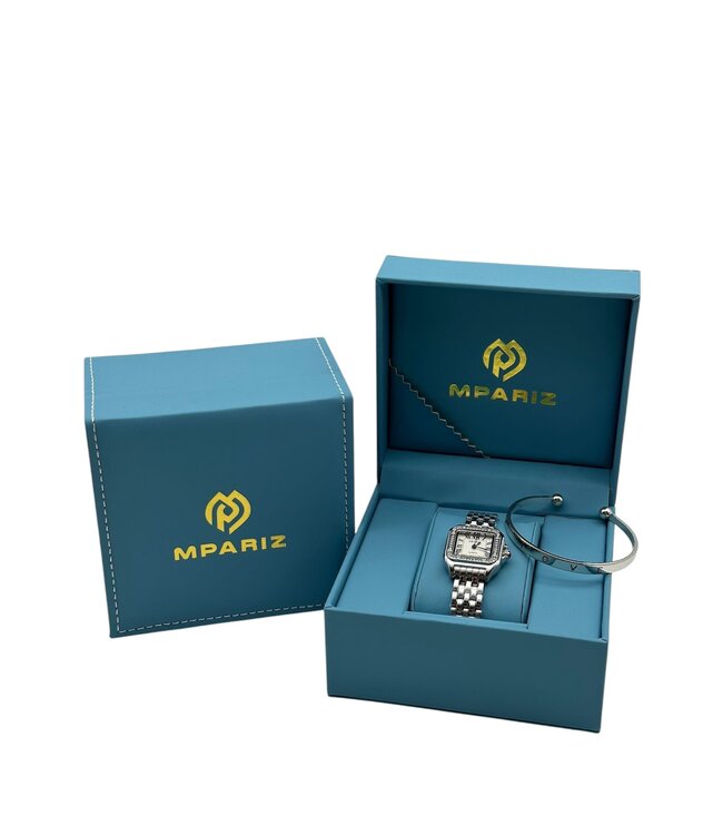 Grealy Dameshorloge met armband Zilver met Daimonds