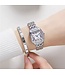 Grealy Dameshorloge met armband Zilver met Daimonds
