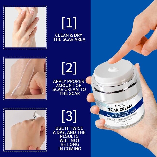 Envisha Scar Cream - LittekenCrème voor  Acne en Operaties 1+1 GRATIS