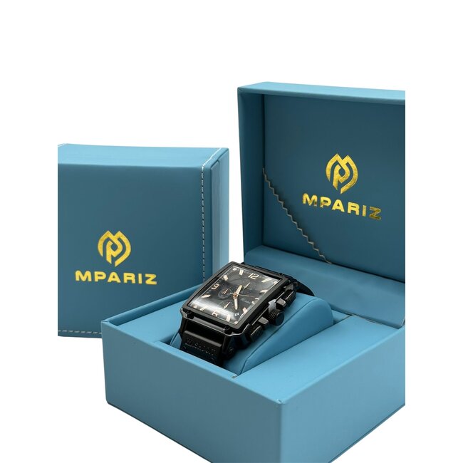 Mpariz Herenhorloge Rosé  zwart