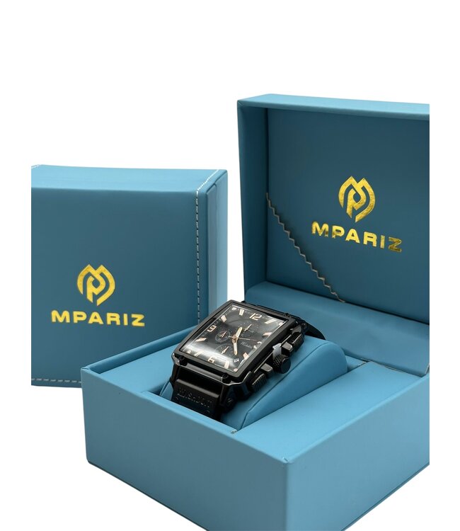 Mpariz Herenhorloge Rosé  zwart