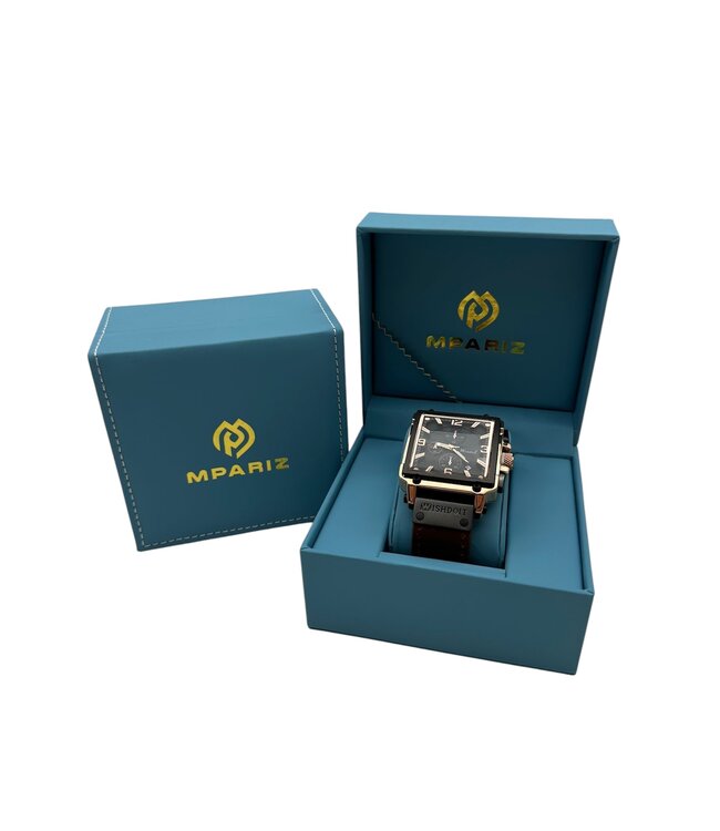 Mpariz Luxe Herenhorloge Rosé  Zwart