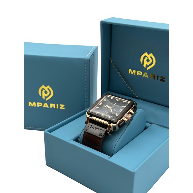 Mpariz Luxe Herenhorloge Rosé  Zwart