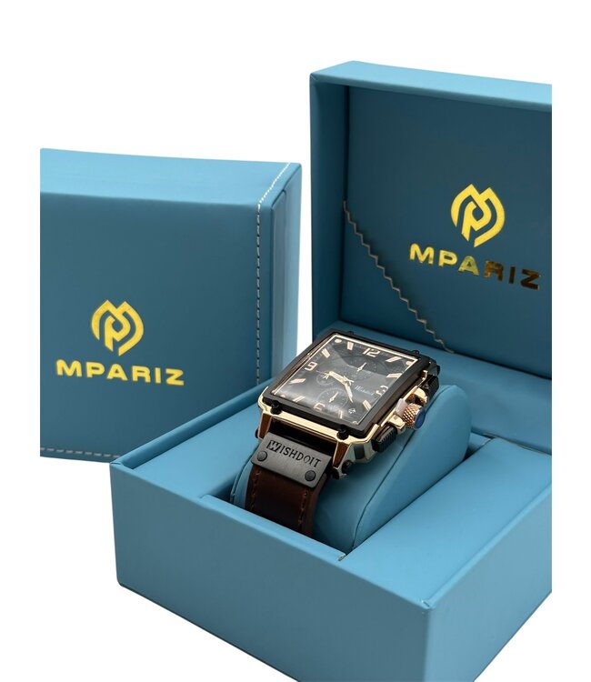 Mpariz Luxe Herenhorloge Rosé  Zwart