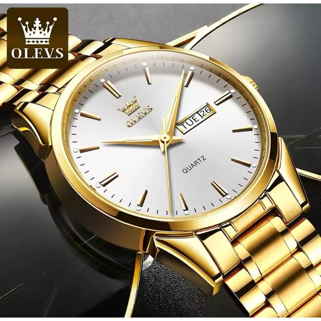 Olevs Solis – herenhorloge met stalen band en minimalistisch design