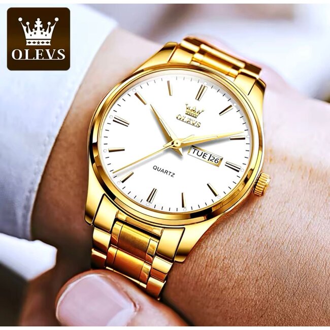 Olevs Luxe Herenhorloge     Goud
