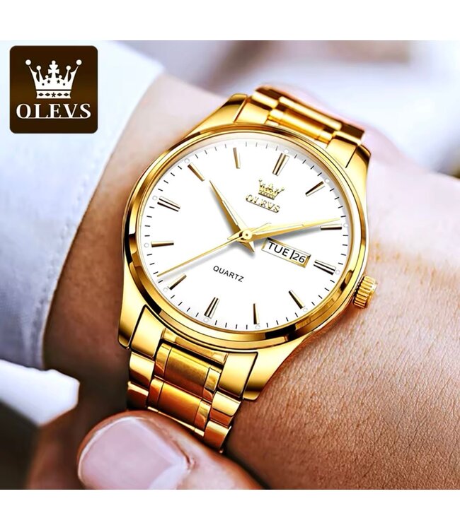 Olevs Luxe Herenhorloge     Goud