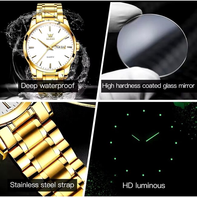 Olevs Solis – herenhorloge met stalen band en minimalistisch design