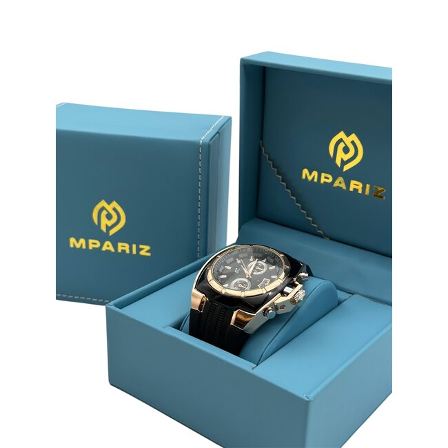 Mpariz Luxe Herenhorloge Rosé  Siliconen Band