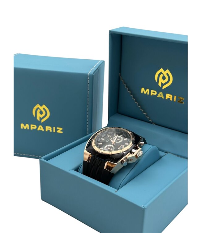 Mpariz Luxe Herenhorloge Rosé  Siliconen Band