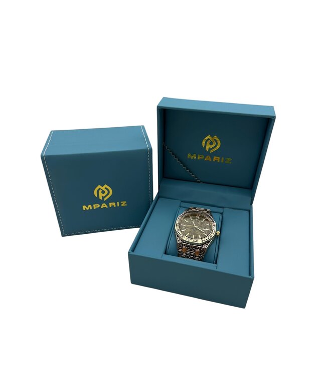 Mpariz Luxe Herenhorloge Goud - Gratis Armband bij elke bestelling (twv €29,95)