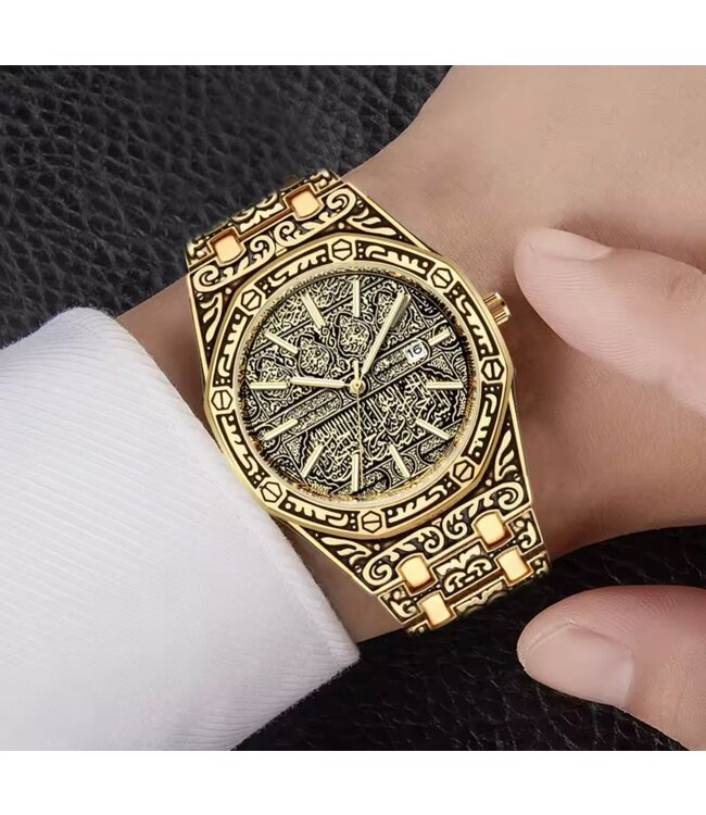 Mpariz Luxe Herenhorloge Goud - Gratis Armband bij elke bestelling (twv €29,95)
